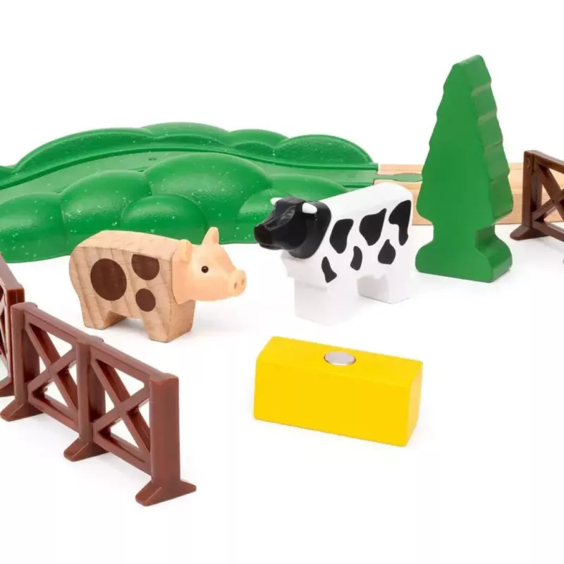 Ravensburger BRIO World punane Lola talu rongikomplekt – puidust mängurong
