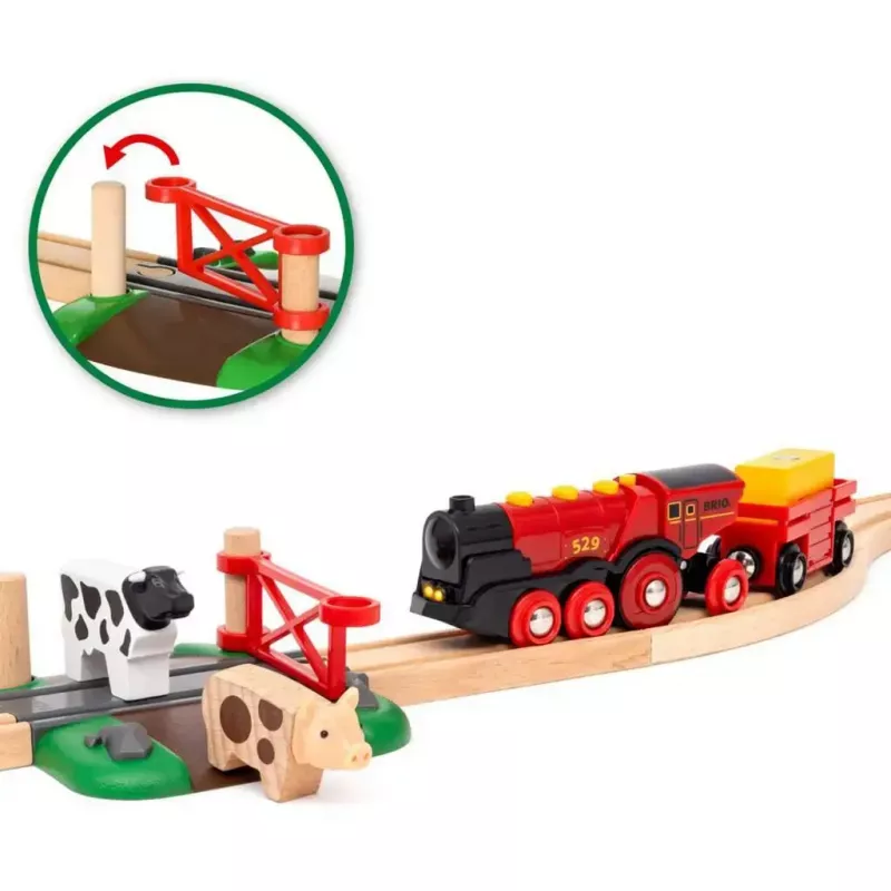 Ravensburger BRIO World punane Lola talu rongikomplekt – puidust mängurong