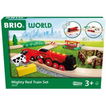 Ravensburger BRIO World punane Lola talu rongikomplekt – puidust mängurong