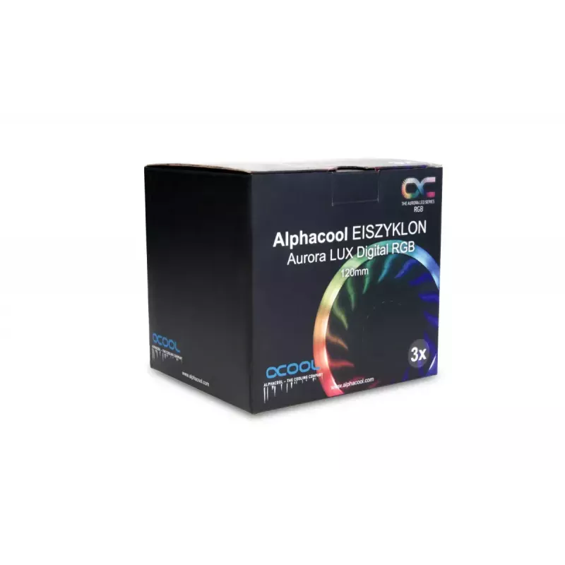 Ventilaator Alphacool Eiszyklon Aurora LUX Digital RGB 12 cm läbipaistev