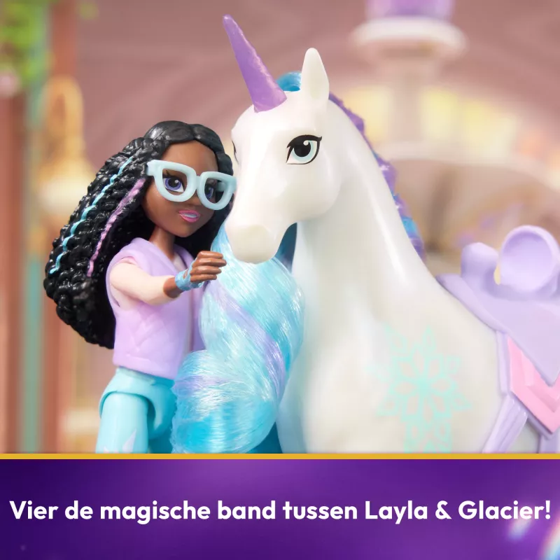Unicorn Academy, Layla & Glacier koos 2 aksessuaari ja juustööriistaga, nukud ja ükssarvemänguasjad tüdrukutele vanuses 4+