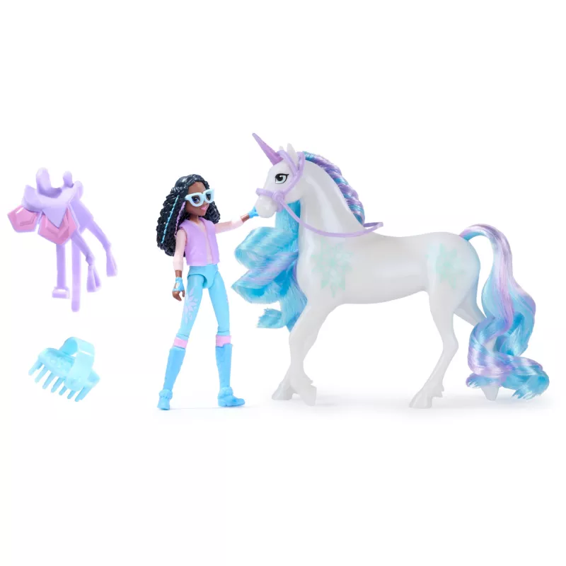Unicorn Academy, Layla & Glacier koos 2 aksessuaari ja juustööriistaga, nukud ja ükssarvemänguasjad tüdrukutele vanuses 4+