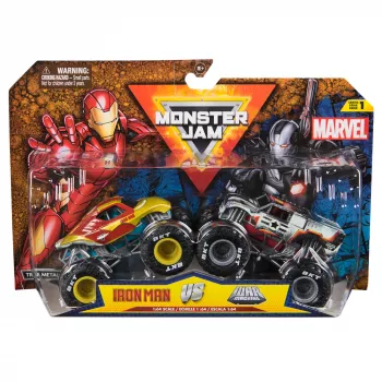 Monster Jam, Marvel Official Iron Man Vs. War Machine Die-Cast Monster Trucks, 1:64 mõõtkavas, laste mänguasjad poistele ja tüdrukutele vanuses 3 ja vanemad