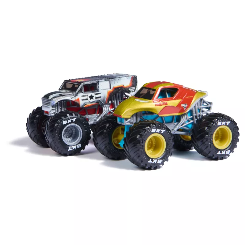 Monster Jam, Marvel Official Iron Man Vs. War Machine Die-Cast Monster Trucks, 1:64 mõõtkavas, laste mänguasjad poistele ja tüdrukutele vanuses 3 ja vanemad