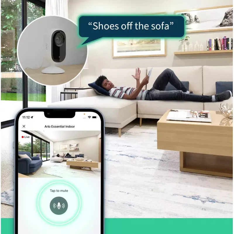 IP turvakaamera Arlo Essential 2K Indoor Security Camera 2-pakk Juhtmevaba Sise-