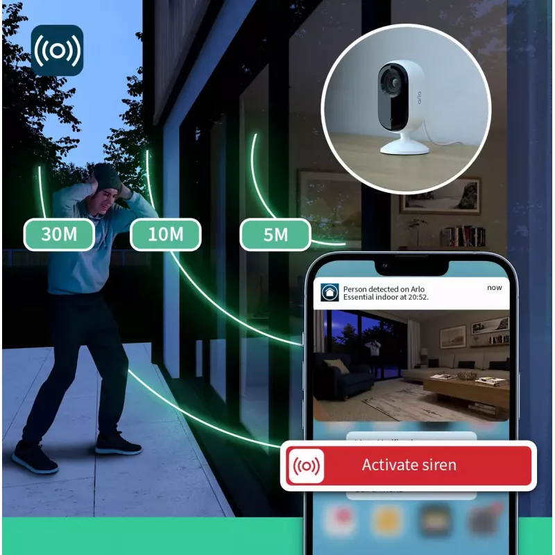 IP turvakaamera Arlo Essential 2K Indoor Security Camera 2-pakk Juhtmevaba Sise-