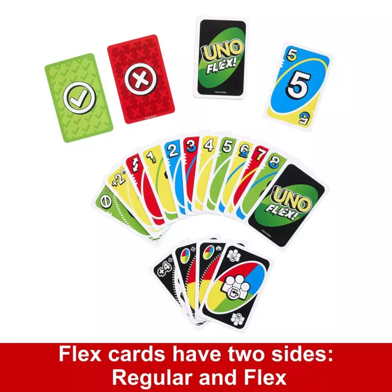 Kaardimäng MATTEL Games UNO Flex — Mahapanemise kaardimäng, vanusele 7+