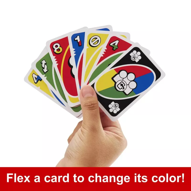 Kaardimäng MATTEL Games UNO Flex — Mahapanemise kaardimäng, vanusele 7+