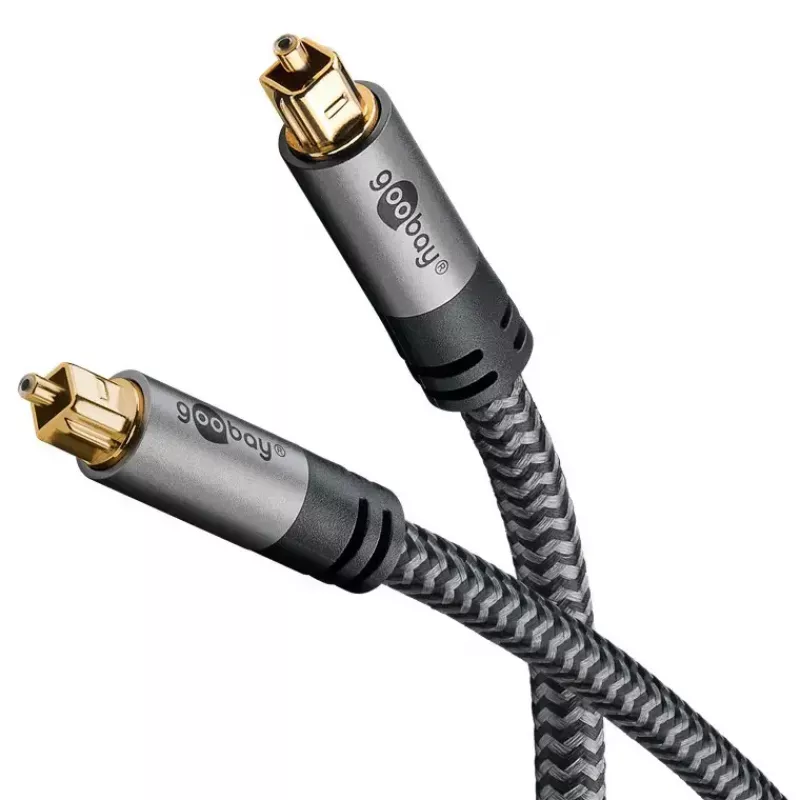 Digitaalne optiline helikaabel WENTRONIC Goobay 65305 TOSLINK-TOSLINK 2 m, vask, kullatud kontaktidega, must/hall