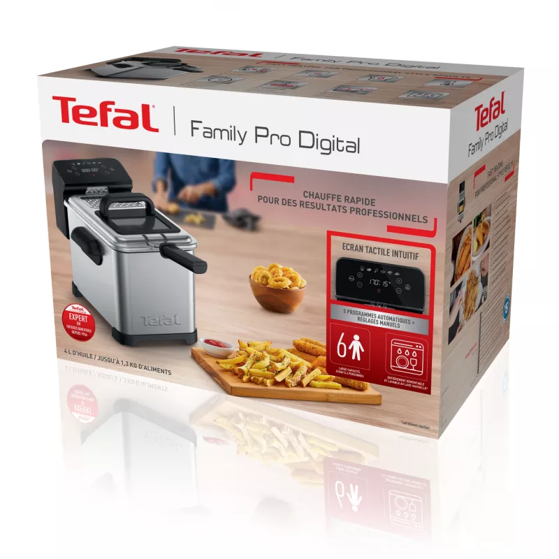 Tefal Family Pro FR507D Single 4 L eraldiseisev 2400 W fritüür roostevabast terasest