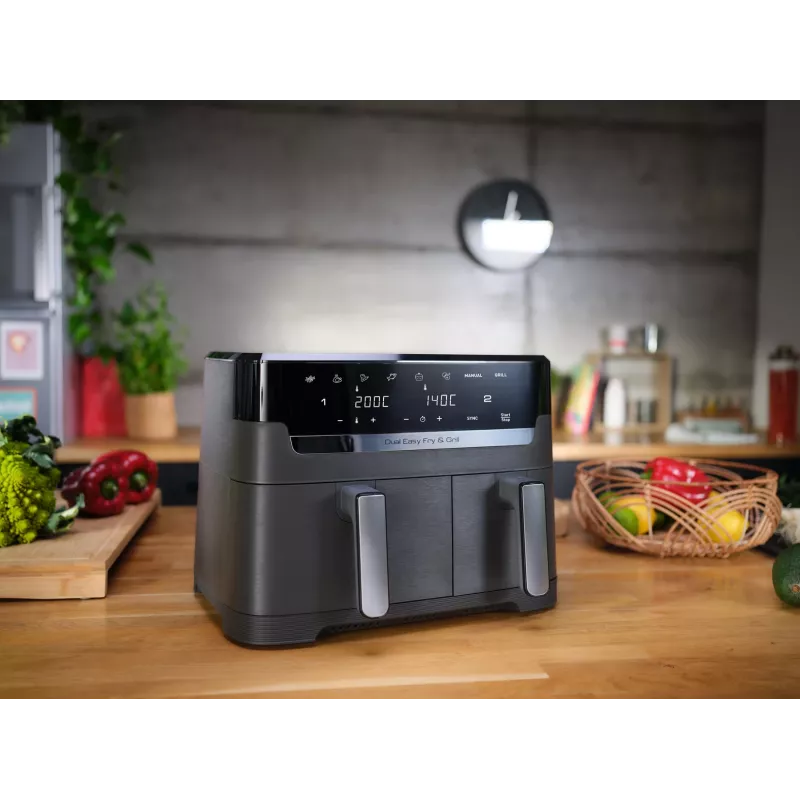 Tefal Dual Easy Fry & Grill EY905B Double 8,3 L eraldiseisev 2700 W kuumaõhufritüür Hall