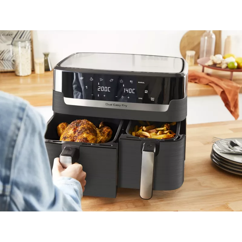 Tefal Dual Easy Fry & Grill EY905B Double 8,3 L eraldiseisev 2700 W kuumaõhufritüür Hall