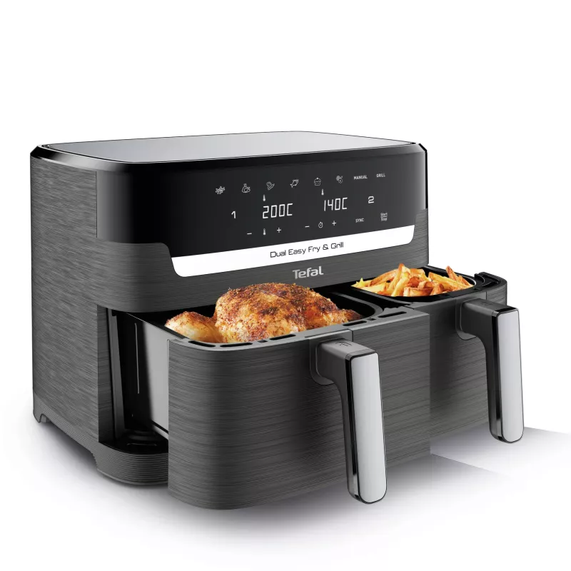 Tefal Dual Easy Fry & Grill EY905B Double 8,3 L eraldiseisev 2700 W kuumaõhufritüür Hall