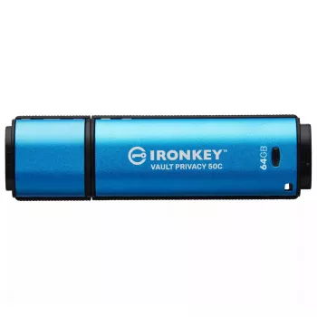 Kingston Technology IronKey 64GB USB-C Vault Privacy 50C AES-256 krüpteeritud, FIPS 197