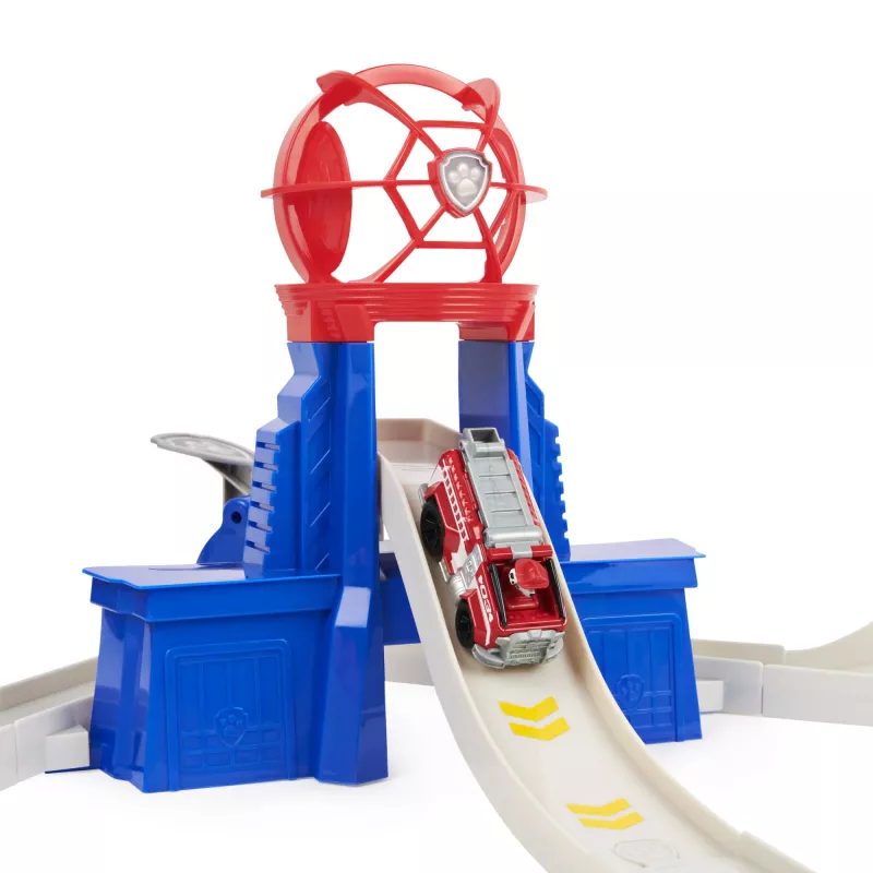 PAW Patrol, True Metal Total City Rescue Movie Track Set koos eksklusiivse Marshall-sõidukiga, mõõtkavas 1:55, laste mänguasjad alates 3. eluaastast