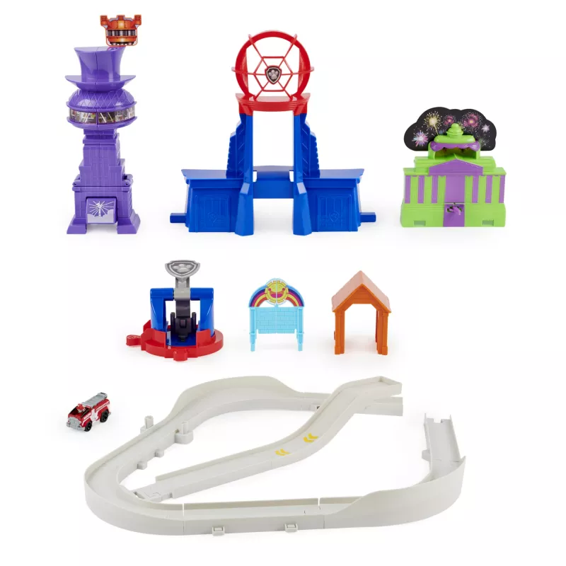 PAW Patrol, True Metal Total City Rescue Movie Track Set koos eksklusiivse Marshall-sõidukiga, mõõtkavas 1:55, laste mänguasjad alates 3. eluaastast