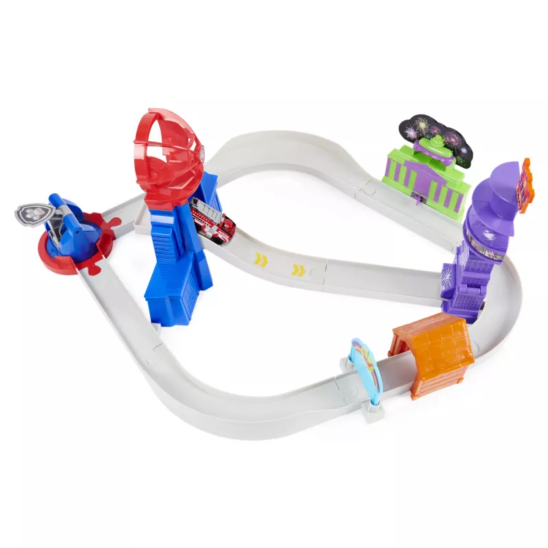 PAW Patrol, True Metal Total City Rescue Movie Track Set koos eksklusiivse Marshall-sõidukiga, mõõtkavas 1:55, laste mänguasjad alates 3. eluaastast