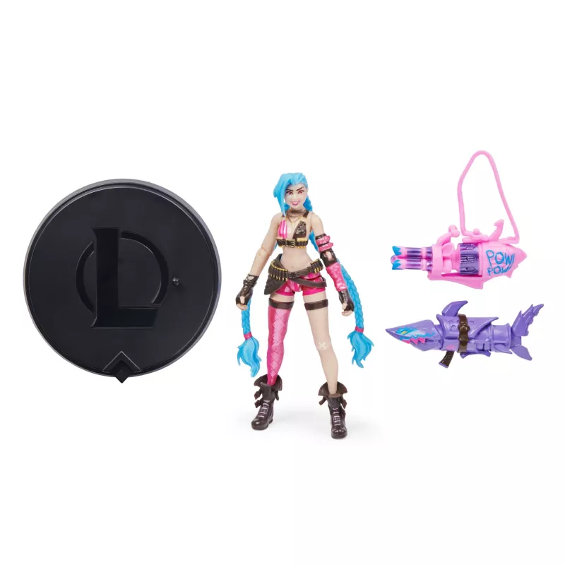 League of Legends , Dual Cities Pack w/ Exclusive Jinx, Heimerdinger, Vi, Caitlyn, and Ekko, 4-Inch Collectible figuurid, Accessories, Ages 12 and Up