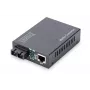 DIGITUS meediakonverter, mitmerežiimiline 10/100Base-TX 100Base-FX-ile, sisaldab toiteplokki, SC-pistik, kuni 2 km