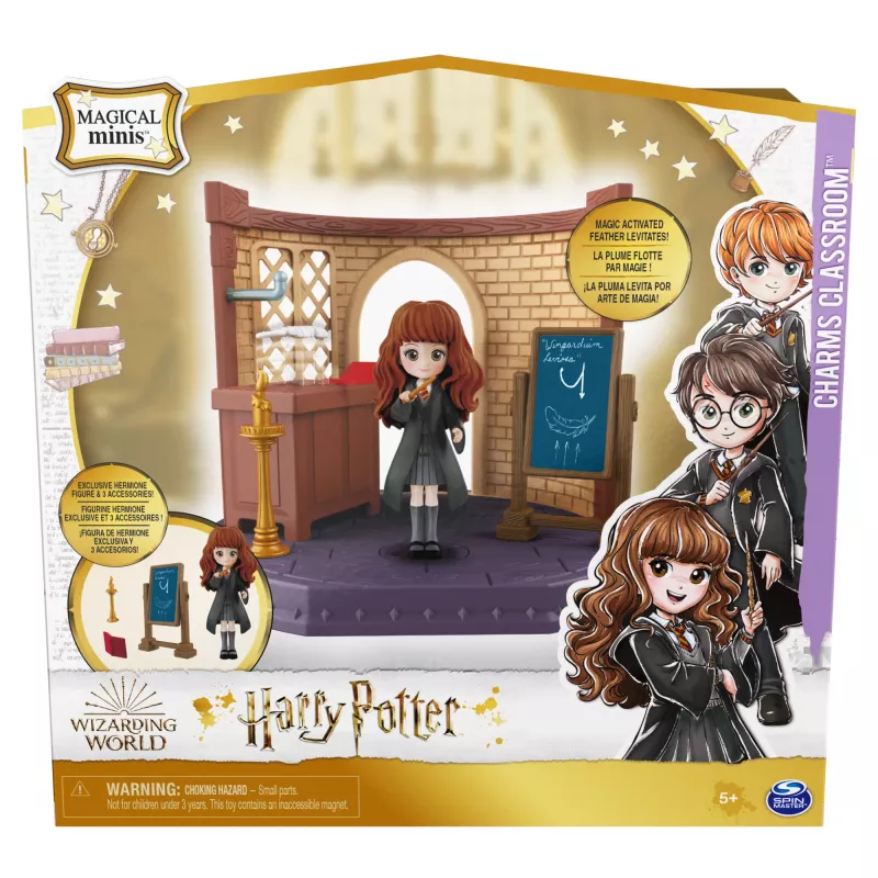 Wizarding World Harry Potter, Maagilised Minid Loitsuklassituba eksklusiivse Hermione Grangeri nuku ja aksessuaaridega, laste mänguasjad alates 5. eluaastast