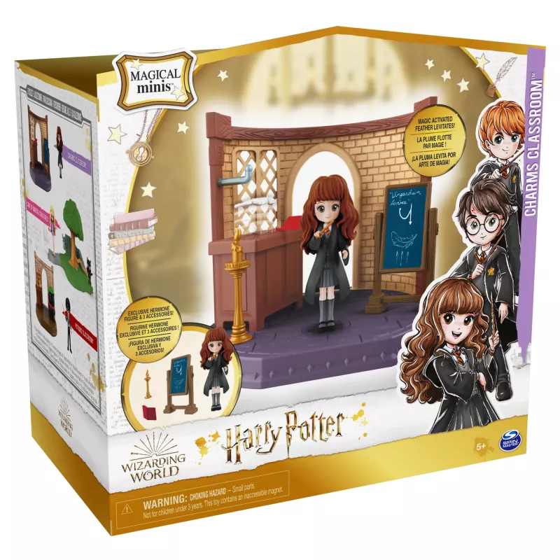 Wizarding World Harry Potter, Maagilised Minid Loitsuklassituba eksklusiivse Hermione Grangeri nuku ja aksessuaaridega, laste mänguasjad alates 5. eluaastast