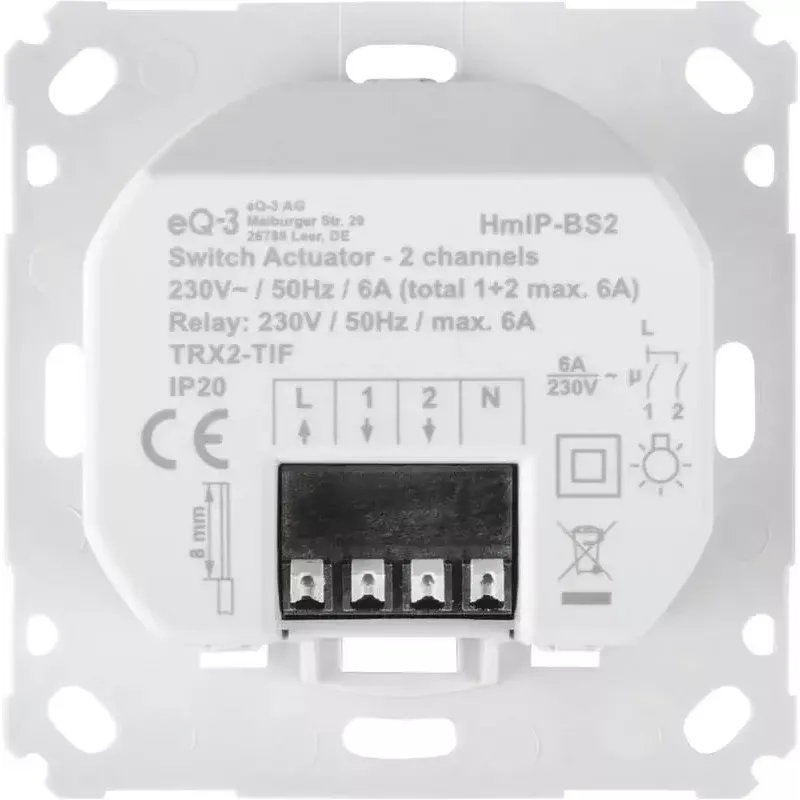 Lülitusajam Homematic IP 156757A0 — 230 V AC, 1380 W, 868,6 MHz