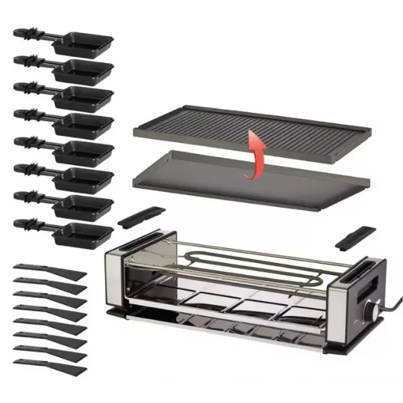 Unold 48730 raclette-grill 8 inimesele 1200 W Must, Roostevaba teras