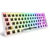 Kompaktne 60% juhtmega klaviatuur Sharkoon SKILLER SGK50 S4 — QWERTY saksa paigutus, RGB-taustvalgustus, USB, 1,5 m kaabel, valge