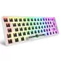 Kompaktne 60% juhtmega klaviatuur Sharkoon SKILLER SGK50 S4 — QWERTY saksa paigutus, RGB-taustvalgustus, USB, 1,5 m kaabel, valge