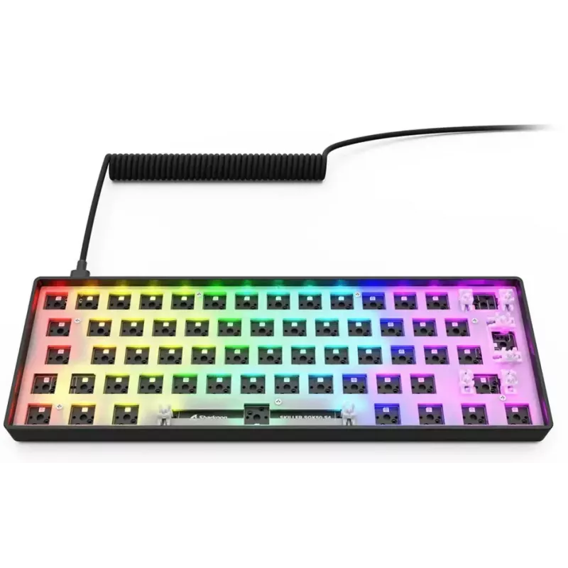 Mehaaniline kompaktne 60% klaviatuur Sharkoon SKILLER SGK50 S4 — Juhtmega USB, QWERTY saksa paigutus, RGB taustvalgustus, 1,5 m kaabel, must