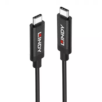Lindy 5m Active USB 3.2 Gen 2 C/C kaabel, 5 m, USB C, USB C, USB 3.2 Gen 2 (3.1 Gen 2), 10 Gbit/s, Must