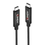 Lindy 5m Active USB 3.2 Gen 2 C/C kaabel, 5 m, USB C, USB C, USB 3.2 Gen 2 (3.1 Gen 2), 10 Gbit/s, Must