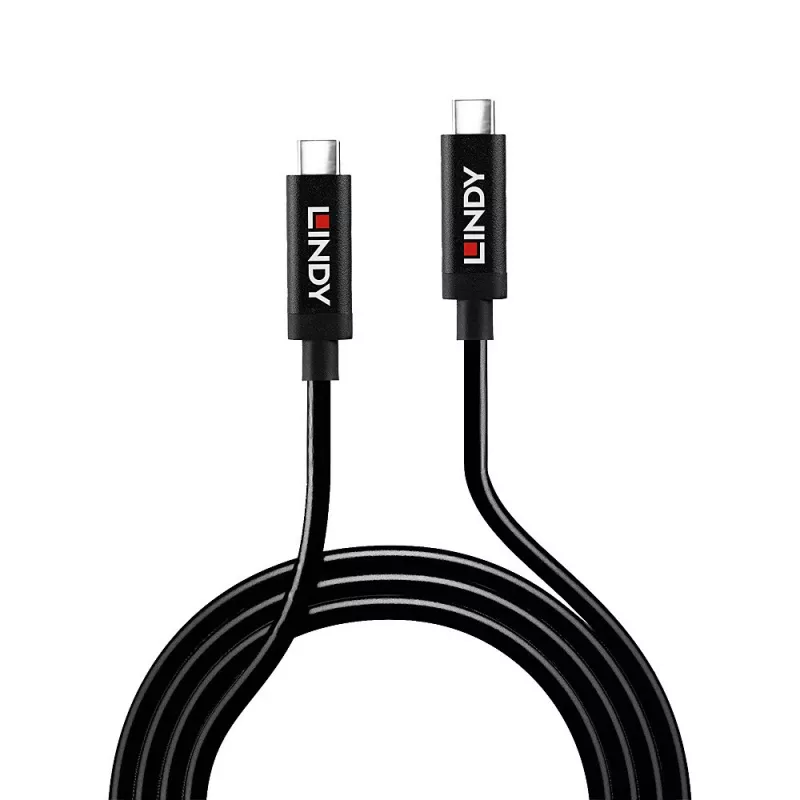 Lindy 5m Active USB 3.2 Gen 2 C/C kaabel, 5 m, USB C, USB C, USB 3.2 Gen 2 (3.1 Gen 2), 10 Gbit/s, Must