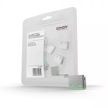 Lindy USB-pordiblokeerija (ilma võtmeta) - 10 tk pakendis, värvikood: roheline