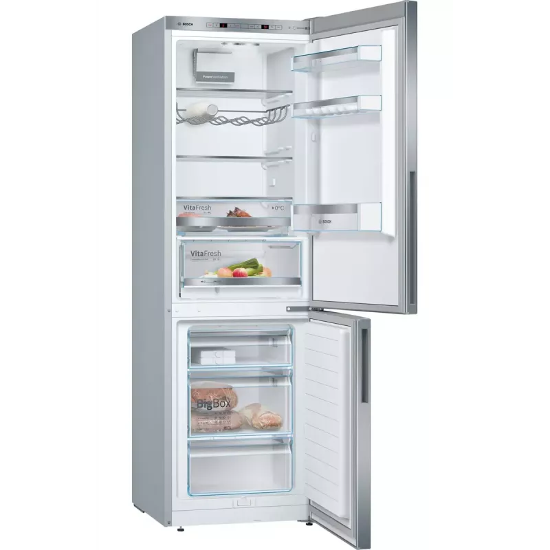 Bosch Serie 6 KGE36AICA külmik-sügavkülmik, eraldiseisev, 308 L, roostevaba teras