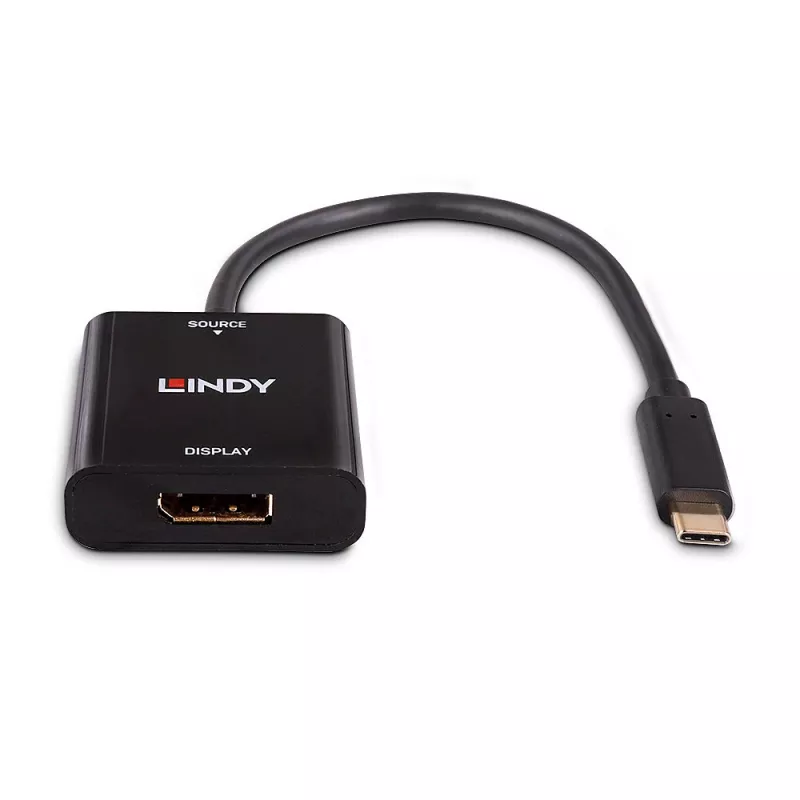 Lindy USB Type C to DisplayPort 4K144 muundur, USB USB-C, DisplayPort väljund, 3840 x 2160 pikslit