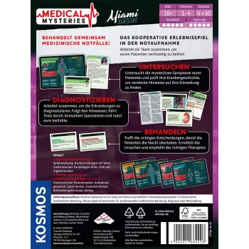Kosmos Medical Mysteries - Miami Flatline 60 min Lauamäng Deduktsioon