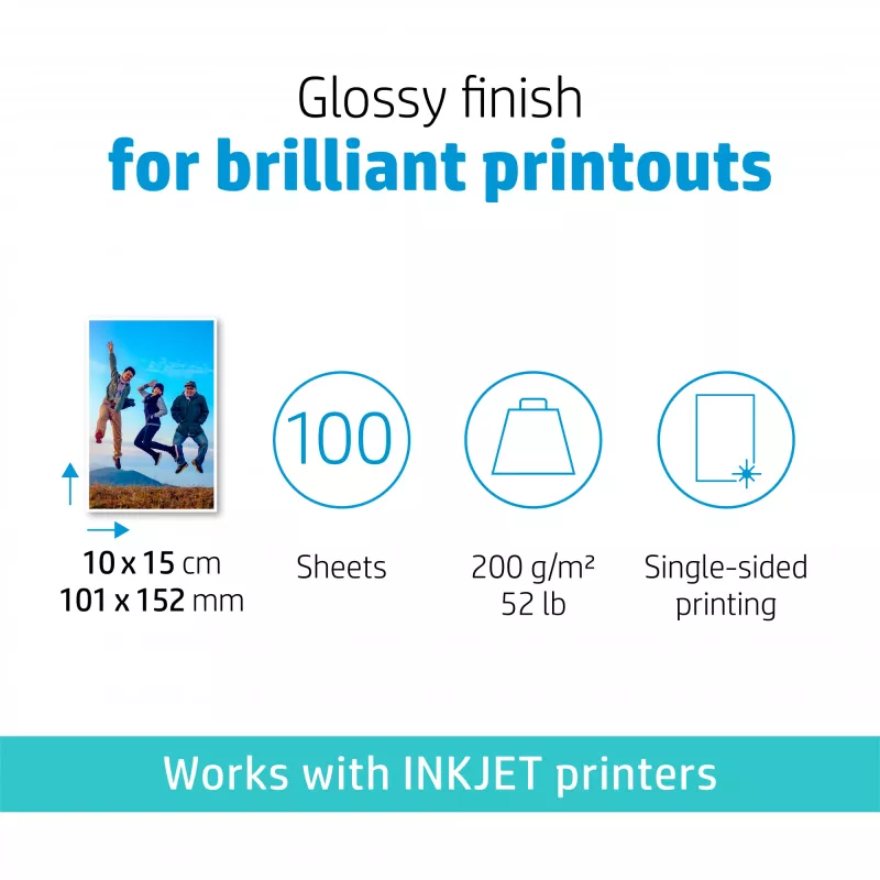 HP Everyday Photo Paper Glossy 200 g/m² 10 x 15 cm (101 x 152 mm) 100 lehte