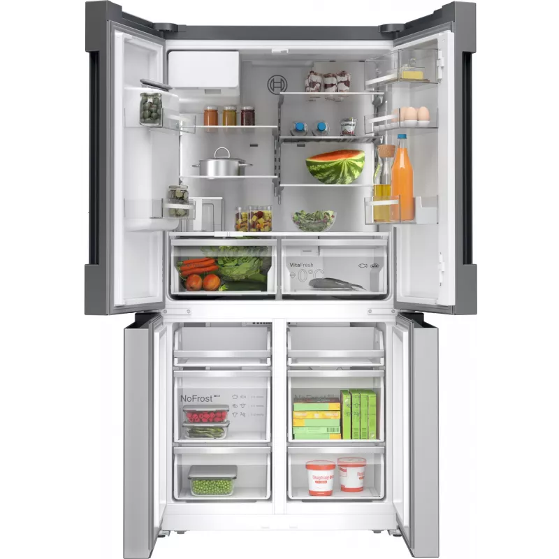 Bosch Serie 6 KFI96APEA külg-külje kõrval külmik, vabaltseisev, 574 l, harjatud teras