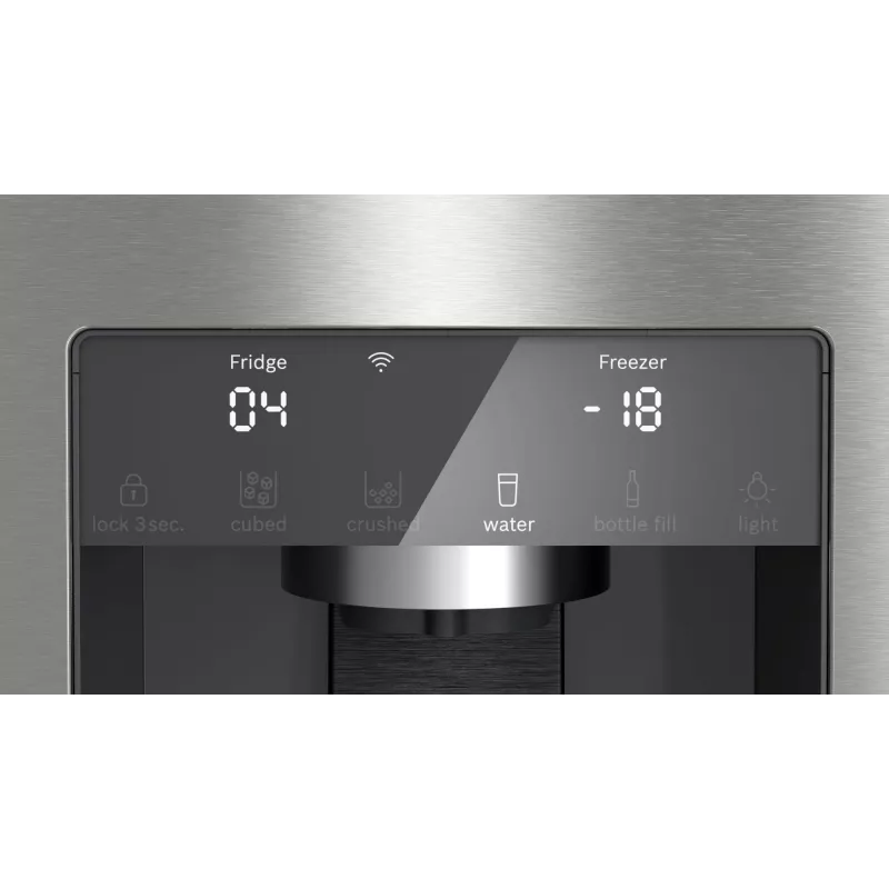 Bosch Serie 6 KFI96APEA külg-külje kõrval külmik, vabaltseisev, 574 l, harjatud teras