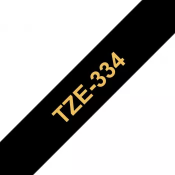 Sildilint Brother TZe334 12mm Kuld mustal