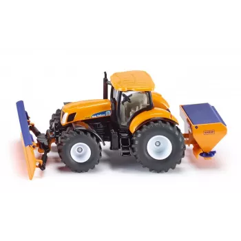 Siku traktor lükkeplaadi ja soolapuisturiga, Traktori mudel, Kokkupandud, 1:50, Metall, Plast, 3 a, Must, Sinine, Oranž