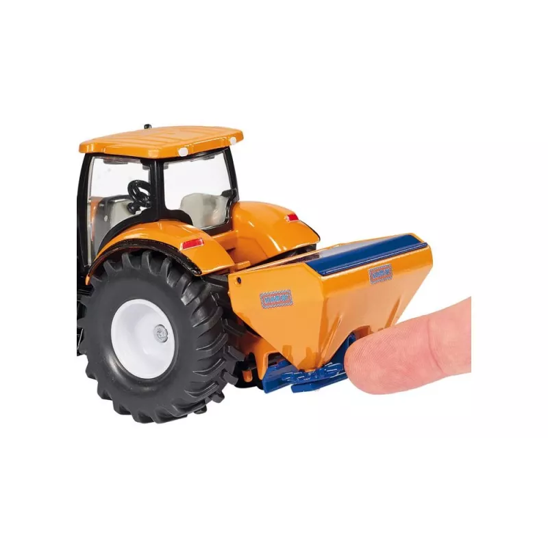Siku traktor lükkeplaadi ja soolapuisturiga, Traktori mudel, Kokkupandud, 1:50, Metall, Plast, 3 a, Must, Sinine, Oranž