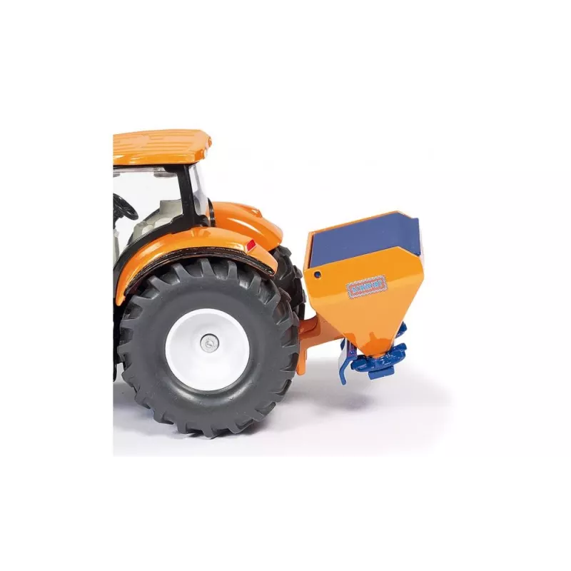 Siku traktor lükkeplaadi ja soolapuisturiga, Traktori mudel, Kokkupandud, 1:50, Metall, Plast, 3 a, Must, Sinine, Oranž