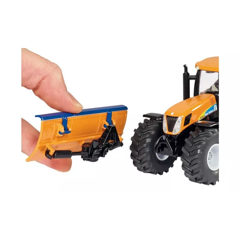 Siku traktor lükkeplaadi ja soolapuisturiga, Traktori mudel, Kokkupandud, 1:50, Metall, Plast, 3 a, Must, Sinine, Oranž