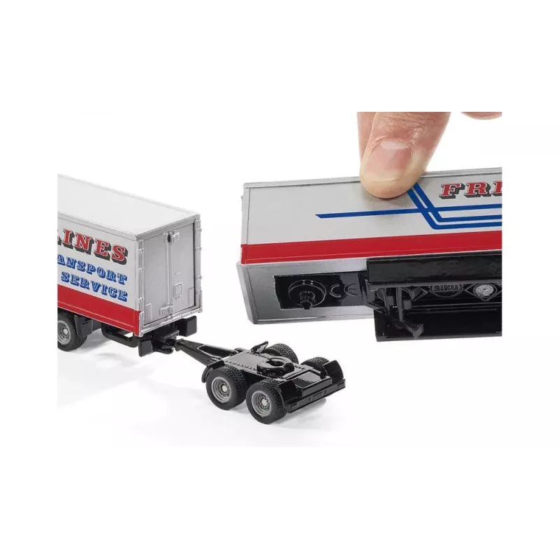 Siku Road Train, Road train model, Kokkupandud, 1:87, Metall, Plastik, 3 a, Sinine, Punane, Valge