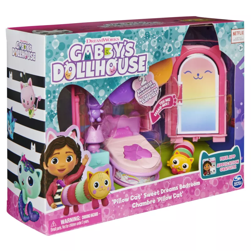 Gabby's Dollhouse, Magusate Unede magamistuba Padjakassi figuuri ja 3 aksessuaariga, 3 mööblieset ja 2 kohaletoimetust, mänguasjad lastele alates 3. eluaastast