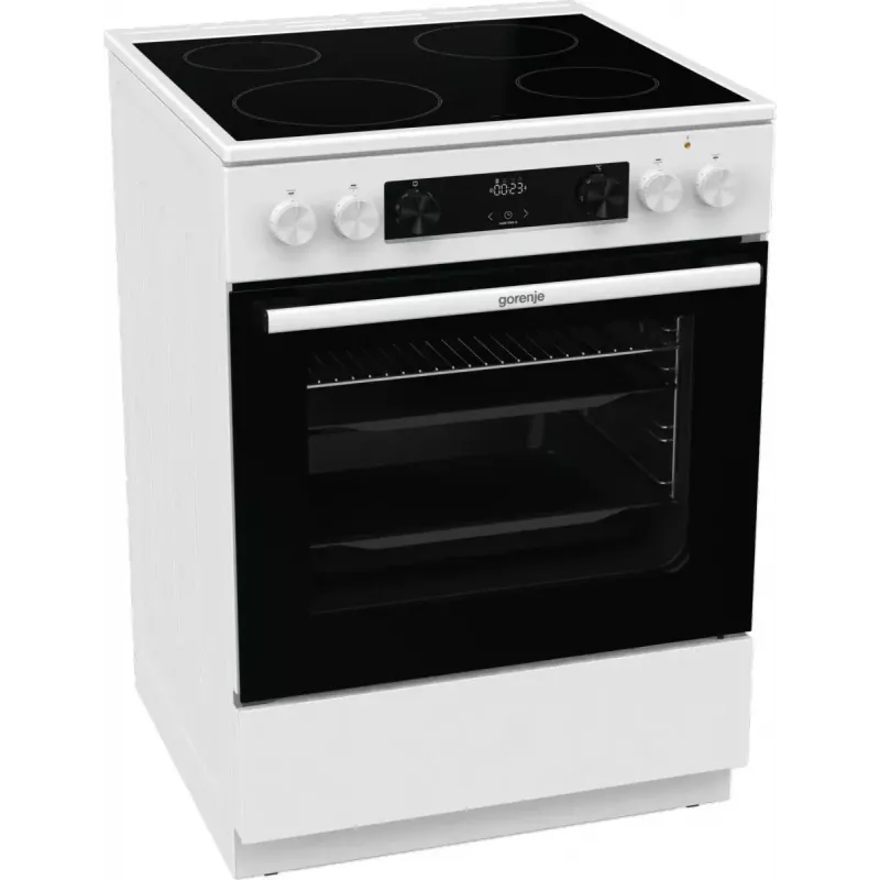 Gorenje GEC6C40WD vabaltseisev pliit Elektriline Keraamiline pliidiplaat Must, Valge