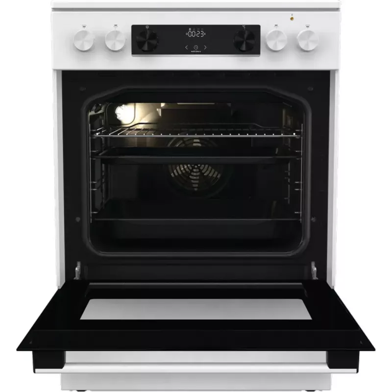 Gorenje GEC6C40WD vabaltseisev pliit Elektriline Keraamiline pliidiplaat Must, Valge