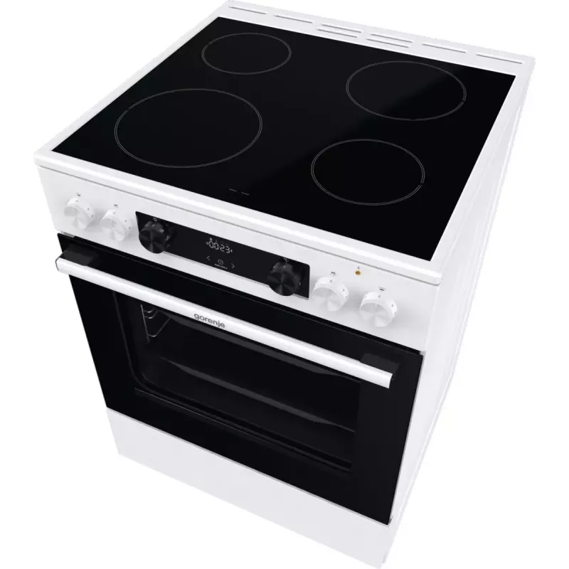 Gorenje GEC6C40WD vabaltseisev pliit Elektriline Keraamiline pliidiplaat Must, Valge